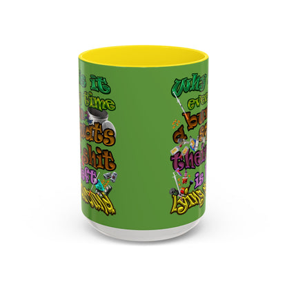 the bum's shit - Accent Mug (green)