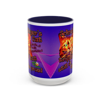 schrodinger's cat - Accent Mug (purple-pink wave)