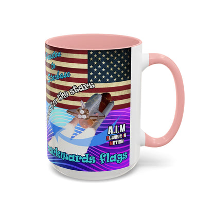 shoot for the stars - Accent Mug (purple wave)