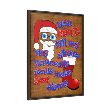 santa's shoes - framed canvas art (brown papyrus)