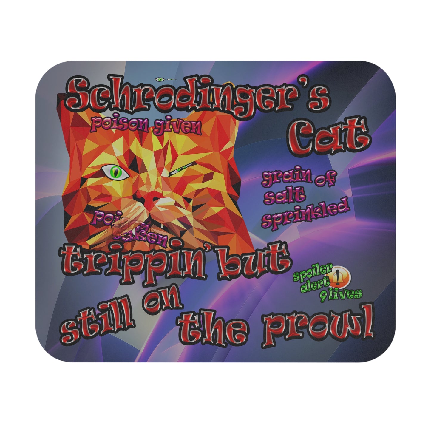 schrodinger's cat - Mouse Pad (Rectangle) (grey-pink wave)