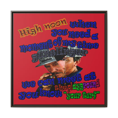 high noon - framed canvas art (dark red)