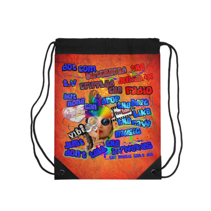 drop the beat - Drawstring Bag (burnt orange)