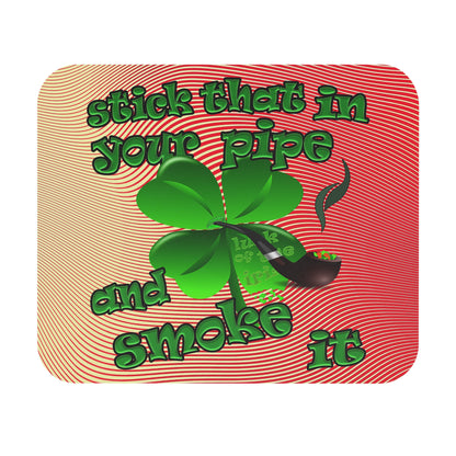 stick that in your pipe and smoke it - Mouse Pad (Rectangle) (yellow-orange wave)