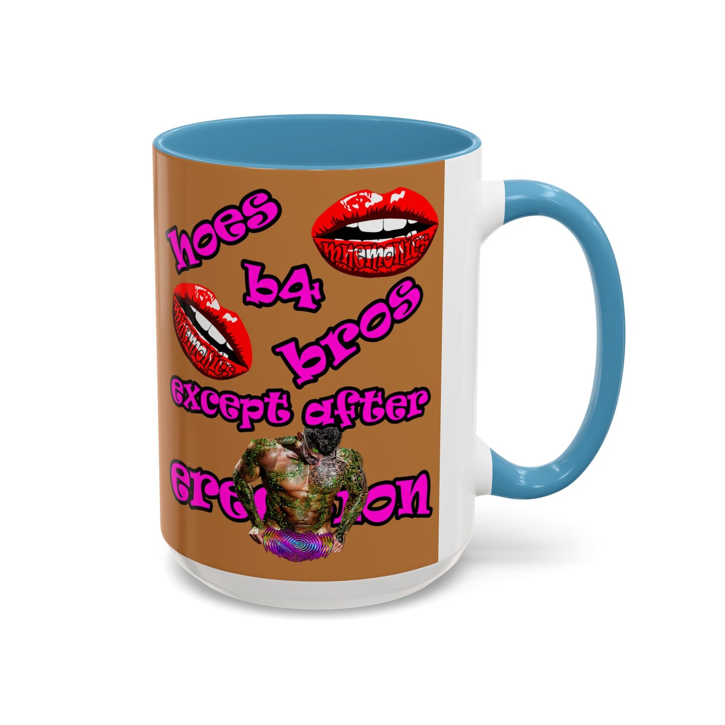 hoes b4 bros - Accent Mug (light brown)