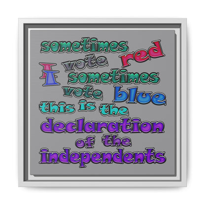 declaration of the independents - framed canvas art (grey)