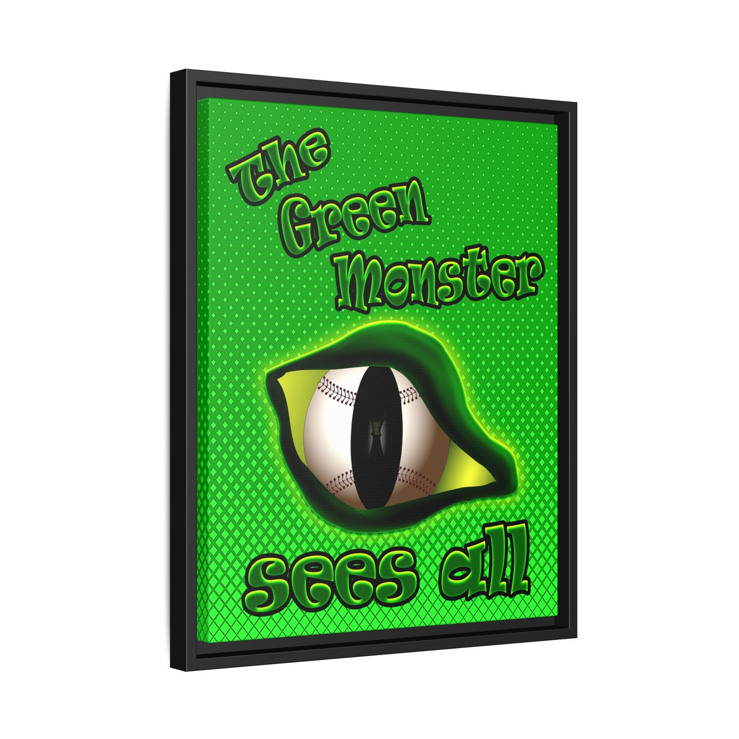 green monster - framed canvas art (logo green)