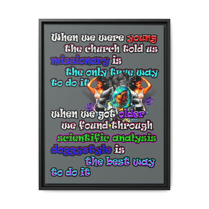 doggystyle - framed canvas art (dark grey)