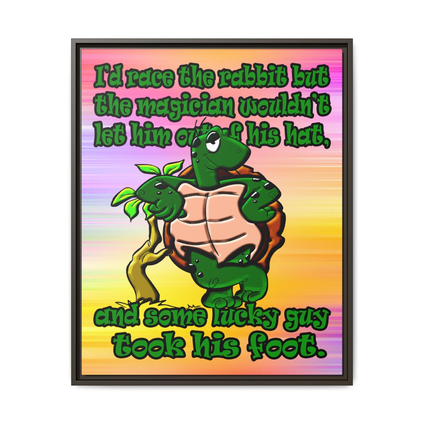 turtle race - framed canvas art (color blur)