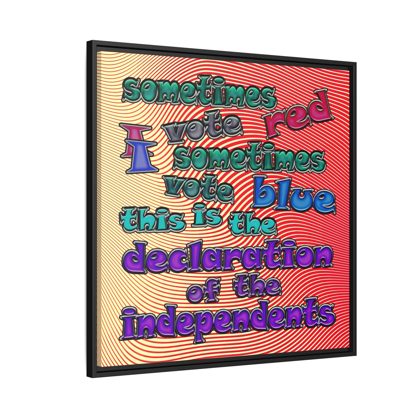 declaration of the independents - framed canvas art (yellow-orange wave)