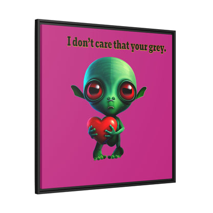 I don't care that your grey - framed canvas art (pink)