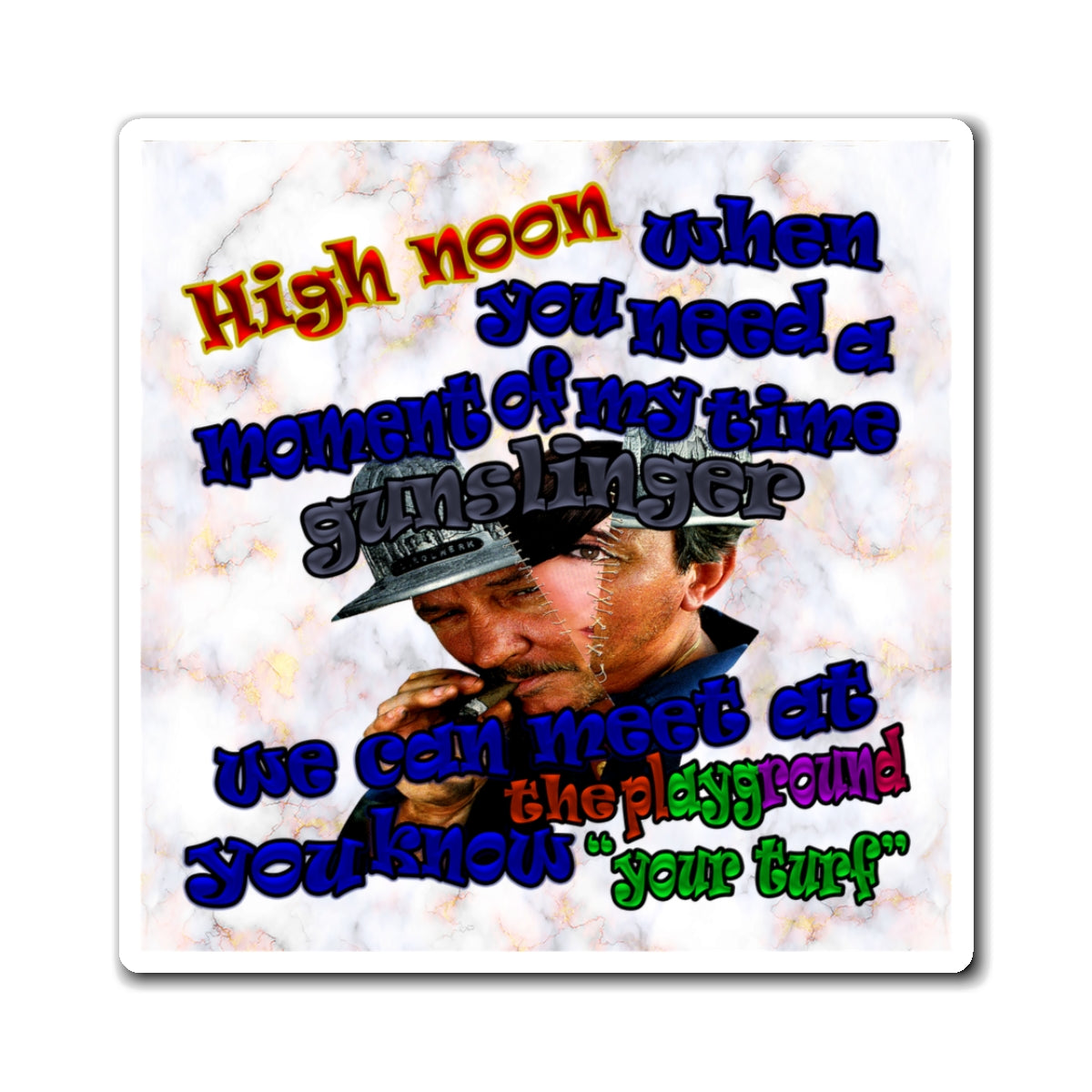 high noon - Magnets - (white marble)