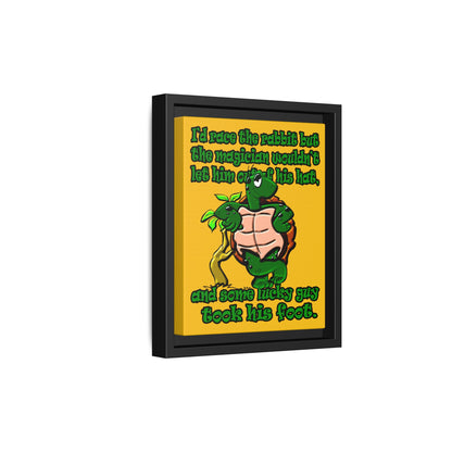 turtle race - framed canvas art (yellow)