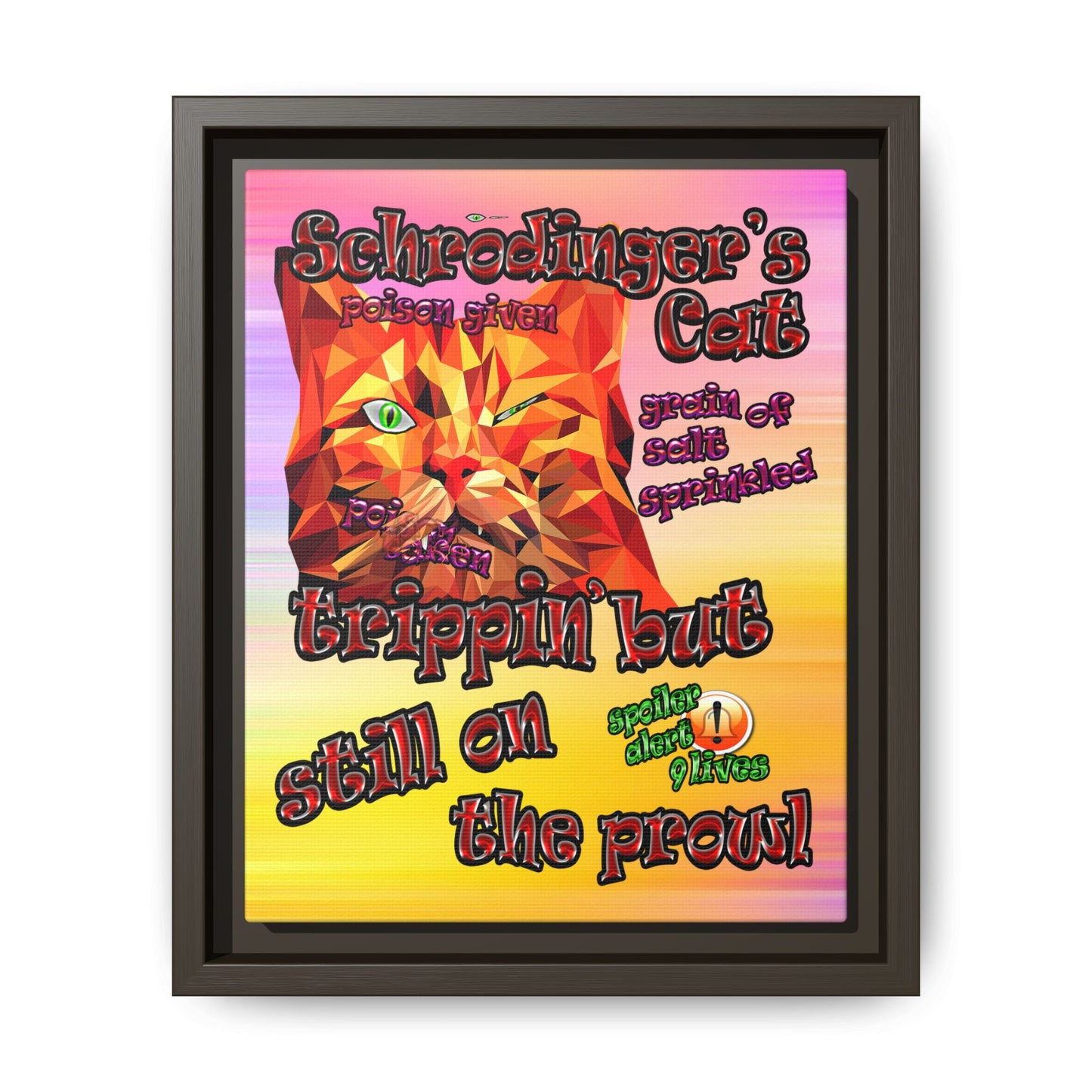 schrodinger's cat - framed canvas art (color blur)