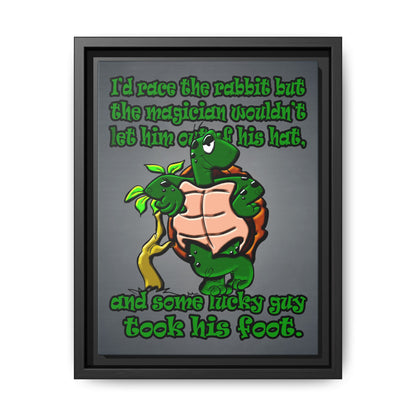 turtle race - framed canvas art (grey-light grey)