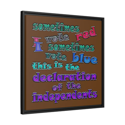 declaration of the independents - framed canvas art (brown)