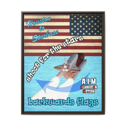 shoot for the stars - framed canvas art (faded blue)