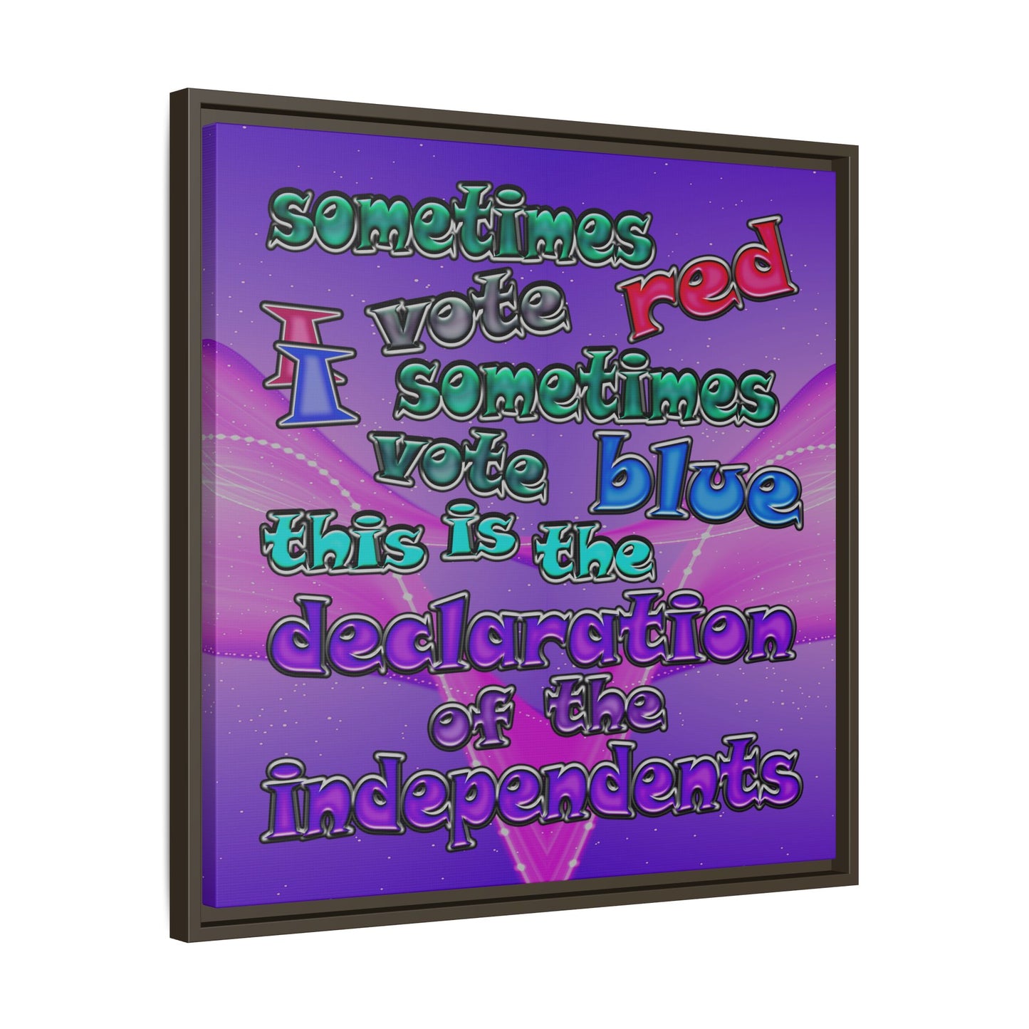 declaration of the independents - framed canvas art (purple-pink wave)