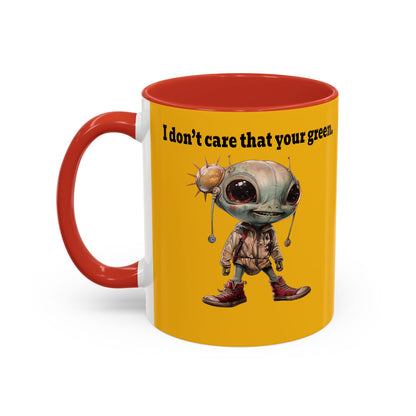 I don't care that your grey - Accent Mug (yellow)