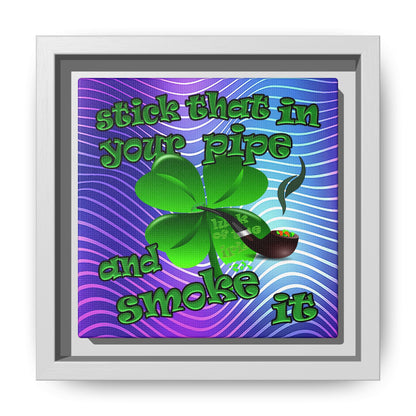 stick that in your pipe and smoke it - framed canvas art (purple wave)