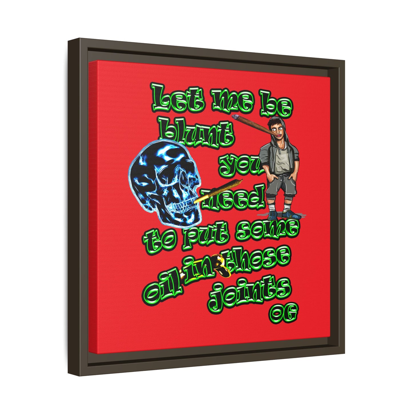 og - framed canvas art (red)