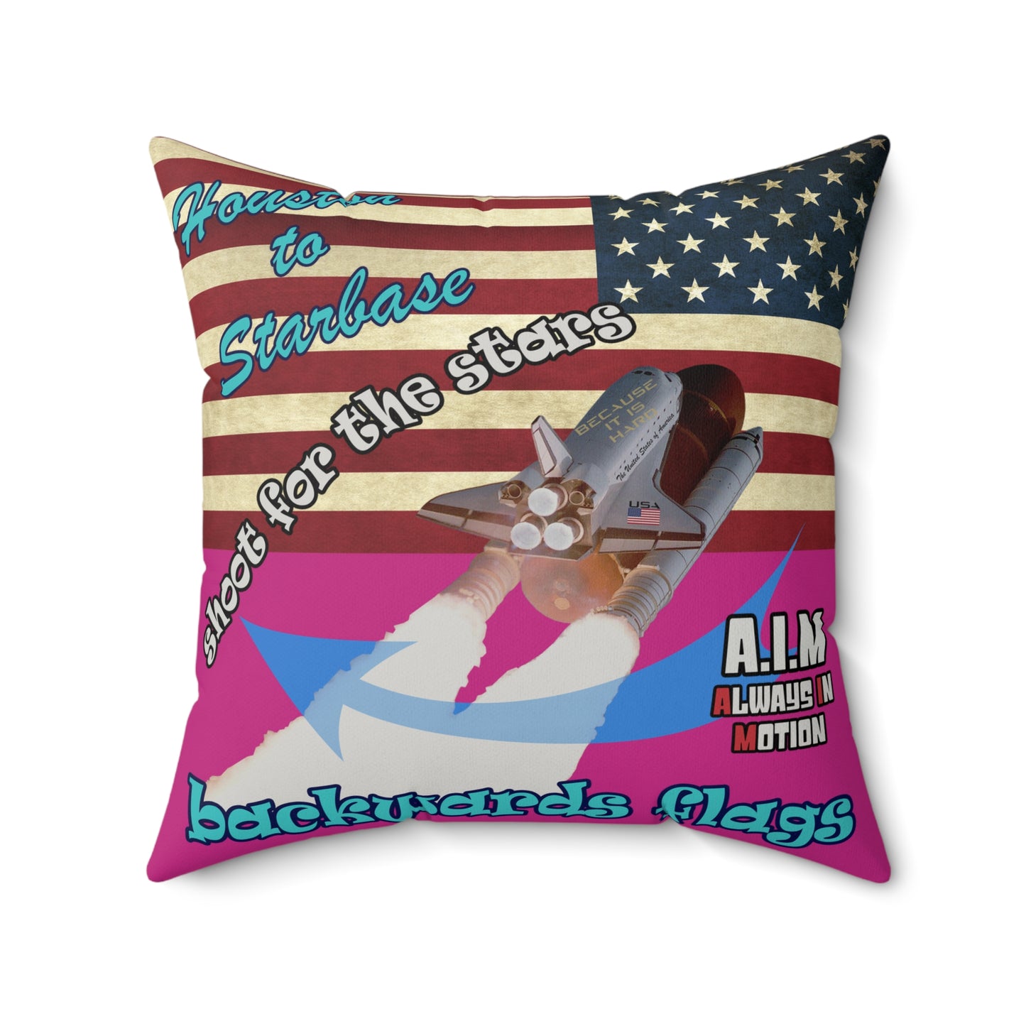shoot for the stars - Faux Suede Square Pillow - (pink)