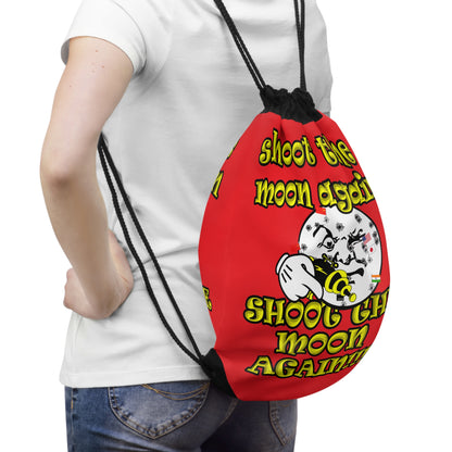 shoot the moon again - Drawstring Bag (red)