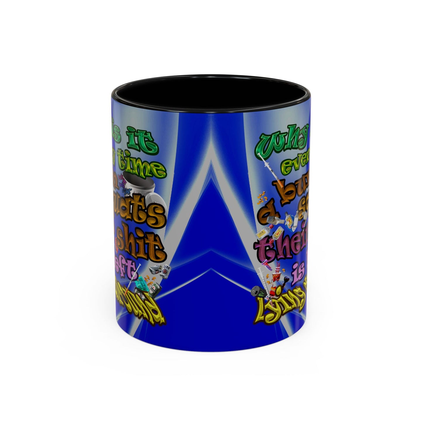 the bum's shit - Accent Mug (blue-white wave)