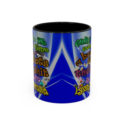the bum's shit - Accent Mug (blue-white wave)