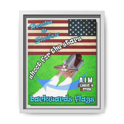 shoot for the stars - framed canvas art (green turf)