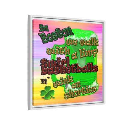 celtics logo - framed canvas art (color blur)