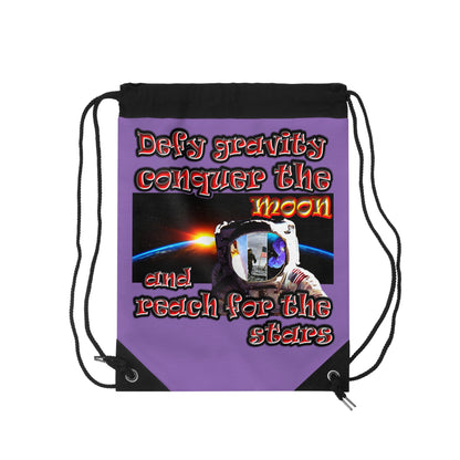 defy conquer reach - Drawstring Bag (light purple)