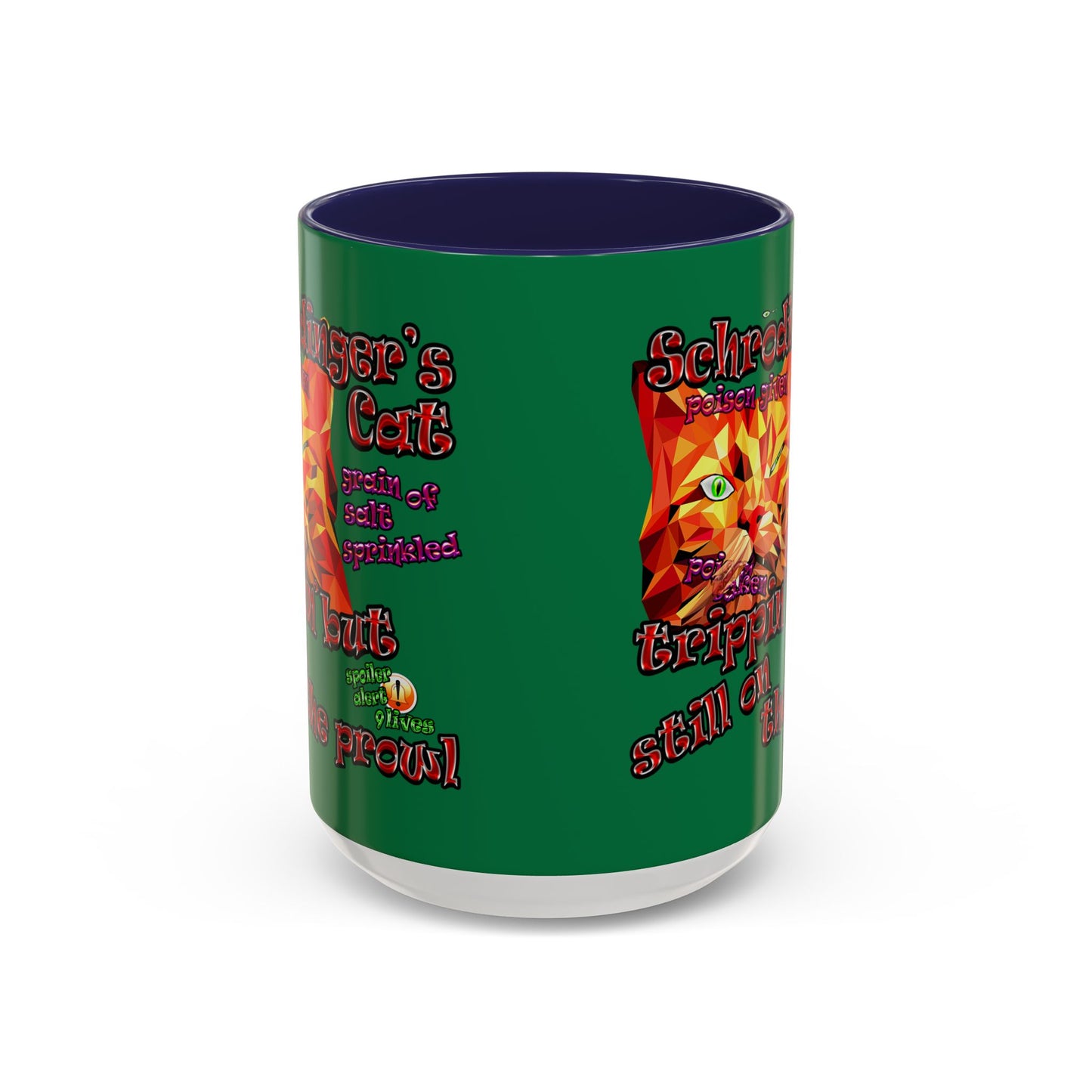 schrodinger's cat - Accent Mug (dark green)