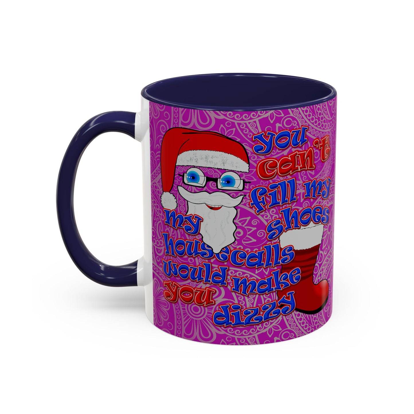 santa's shoes - Accent Mug (pink swirl)