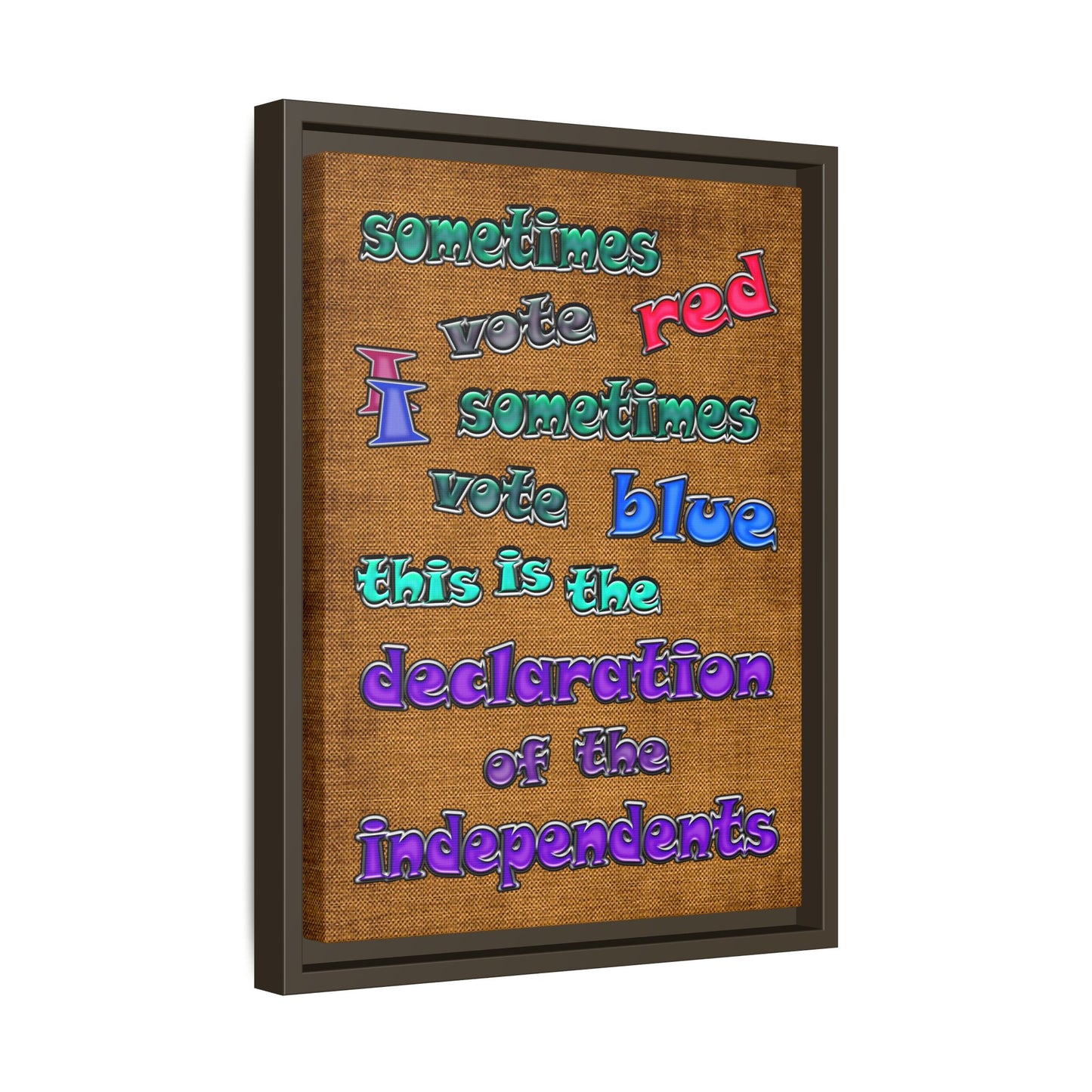 declaration of the independents - framed canvas art (brown papyrus)