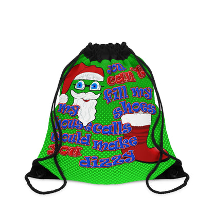 santa's shoes - Drawstring Bag (logo green)