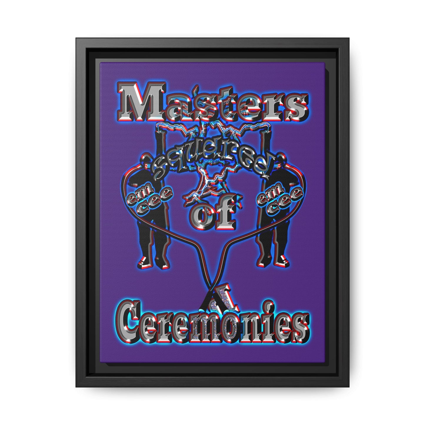 em cee squared - framed canvas art (purple)