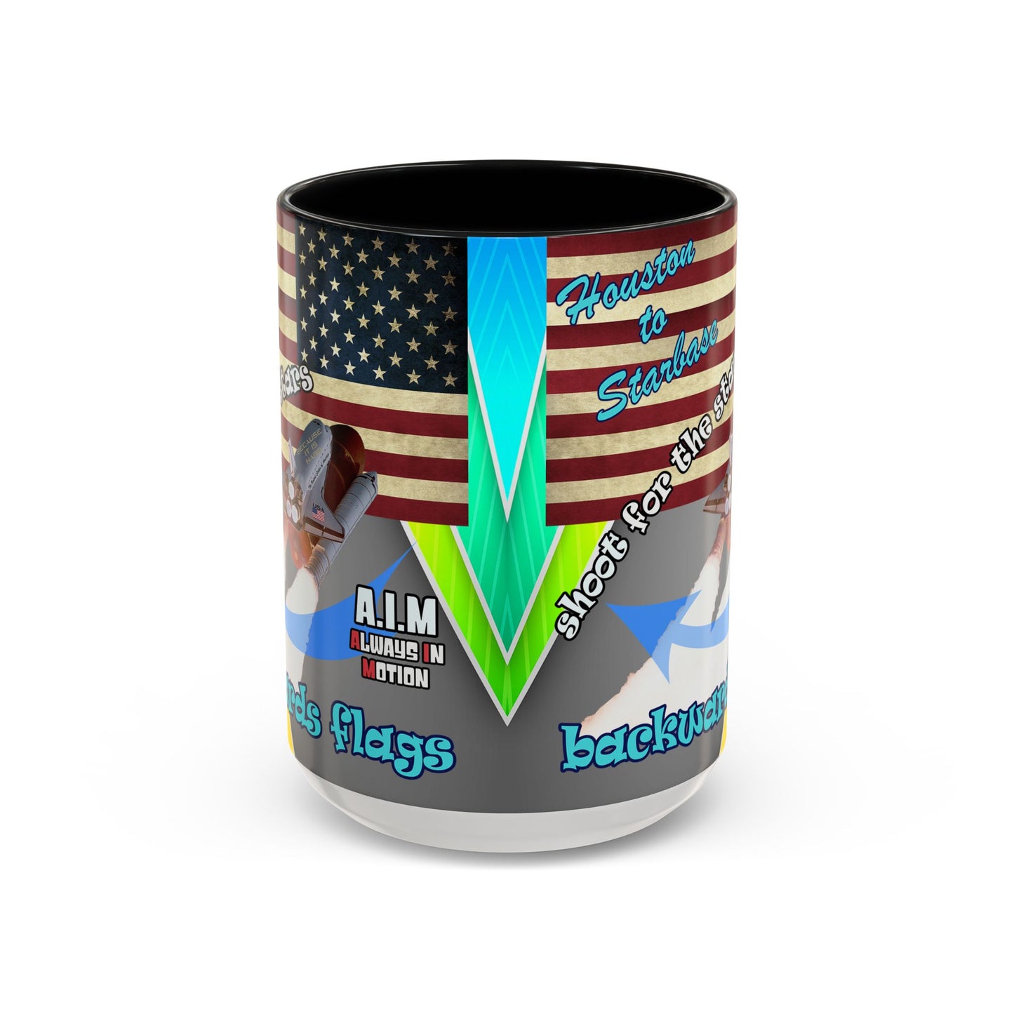 shoot for the stars - Accent Mug (rainbow split)