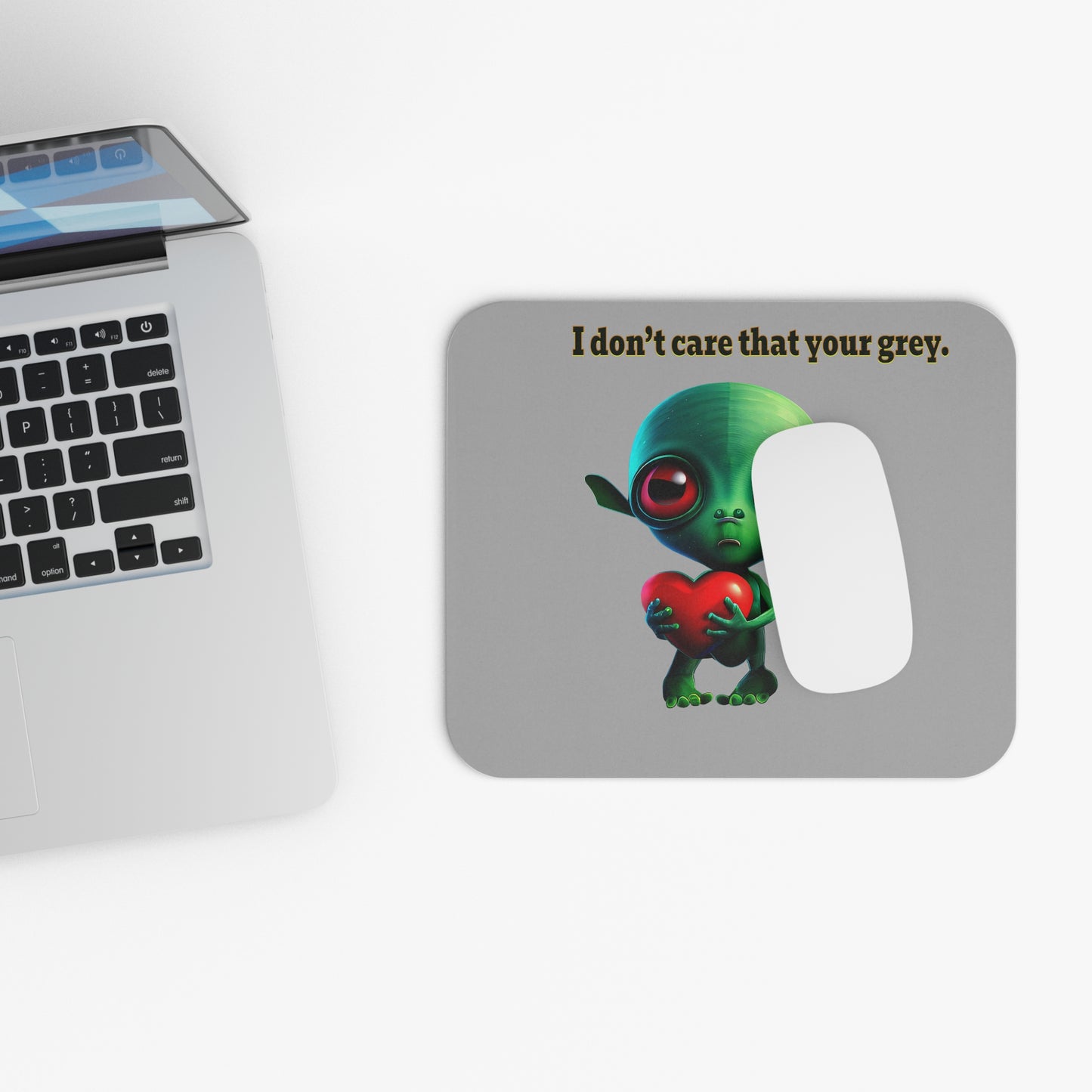 I don't care that your grey - Mouse Pad (Rectangle) (light grey)