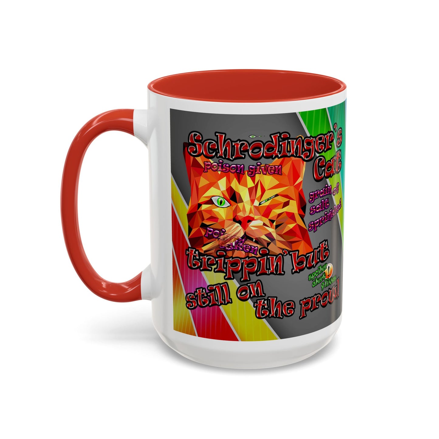 schrodinger's cat - Accent Mug (rainbow split)