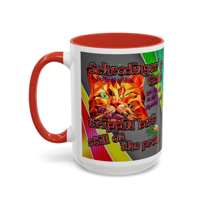 schrodinger's cat - Accent Mug (rainbow split)