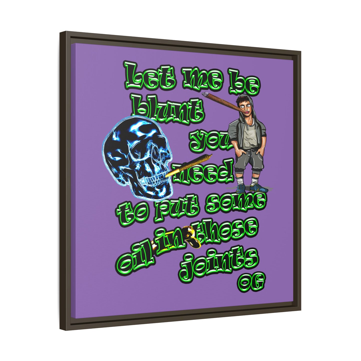 og - framed canvas art (light purple)