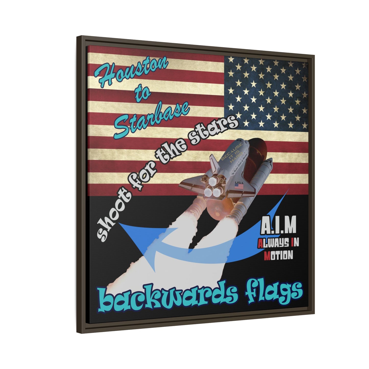 shoot for the stars - framed canvas art (black)