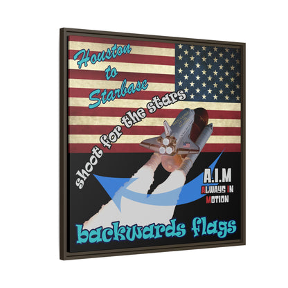 shoot for the stars - framed canvas art (black)