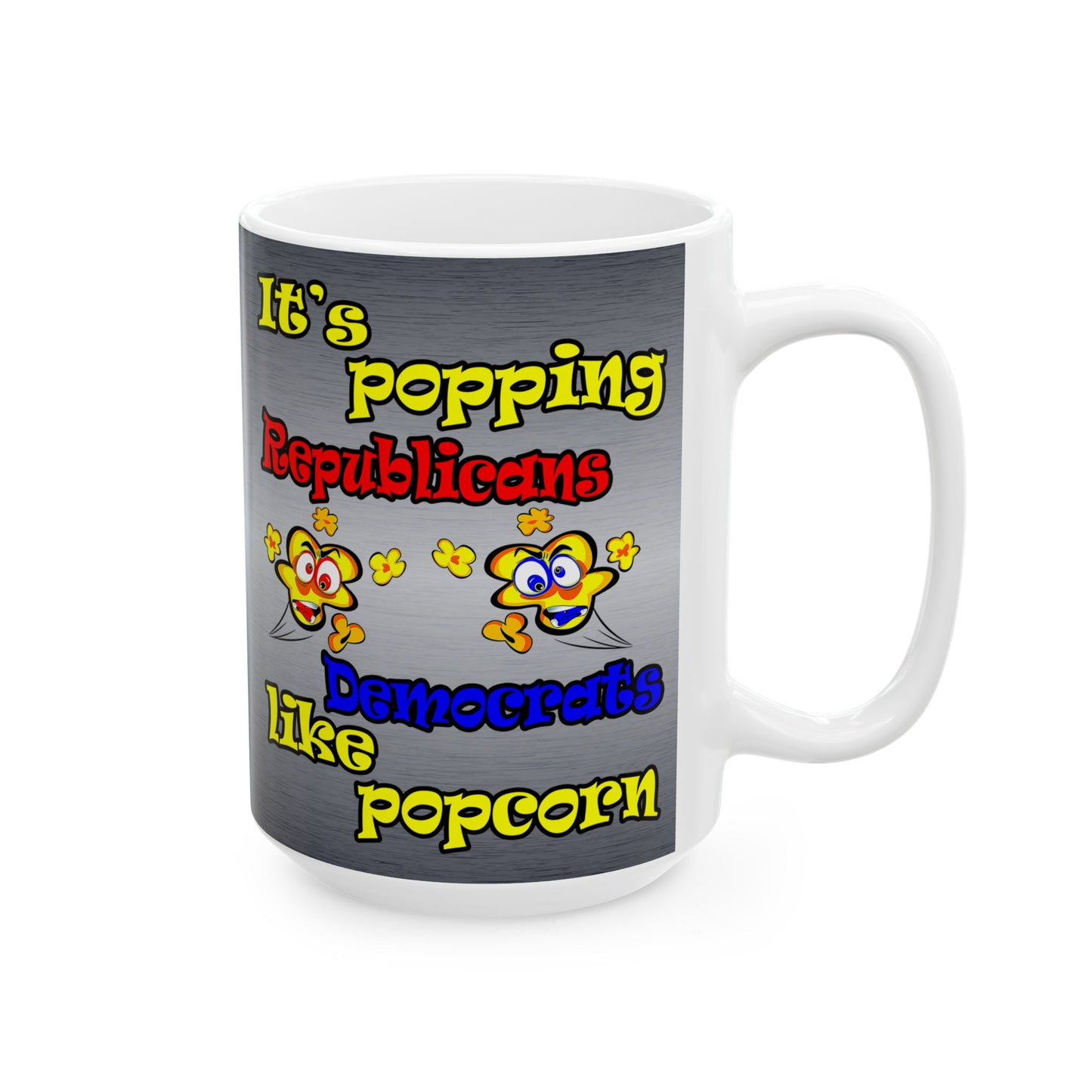 popping like popcorn - White Mug (brushed nickel)