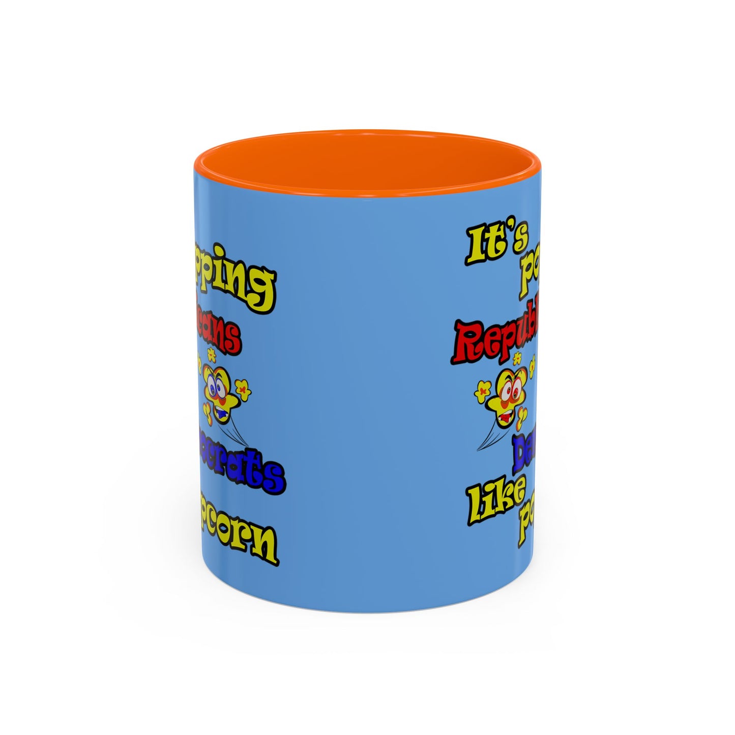 popping like popcorn - Accent Mug (light blue)