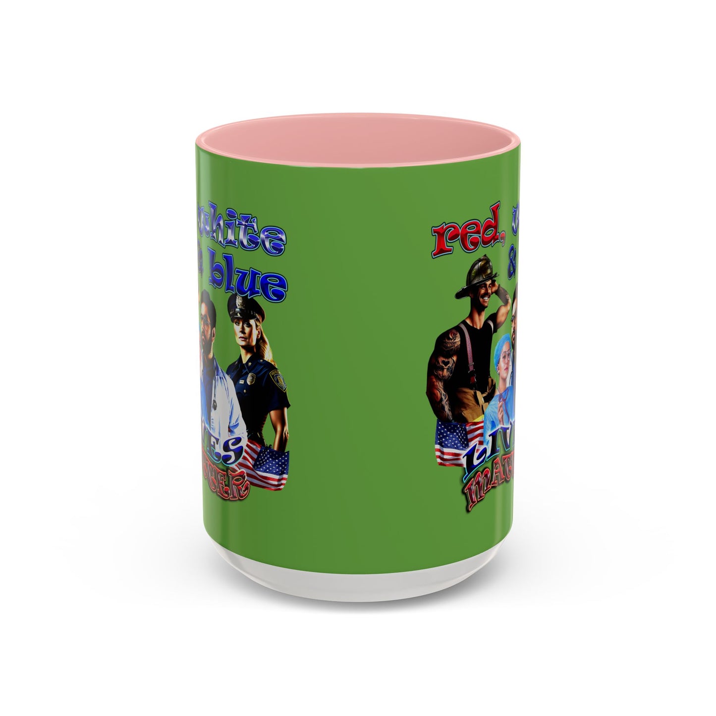 rw&b lives matter - Accent Mug (green)