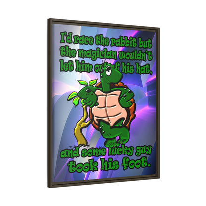 turtle race - framed canvas art (grey-pink wave)