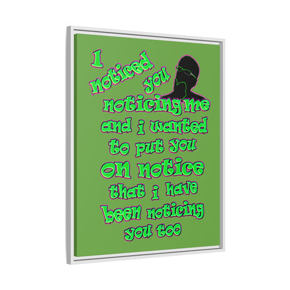 noticed you noticing - framed canvas art (green)