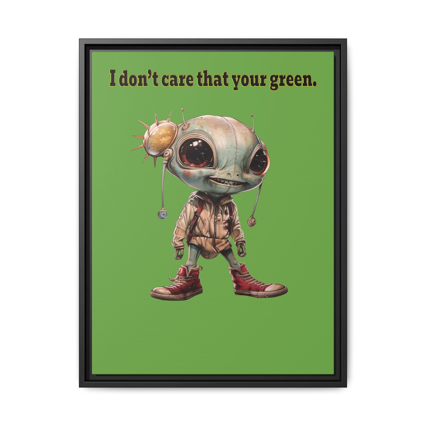 I don't care that your green - framed canvas art (green)